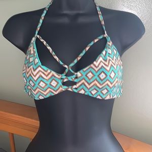 Beach Bunny Bronze Ticket to Paradise Swim Top EUC Size Large